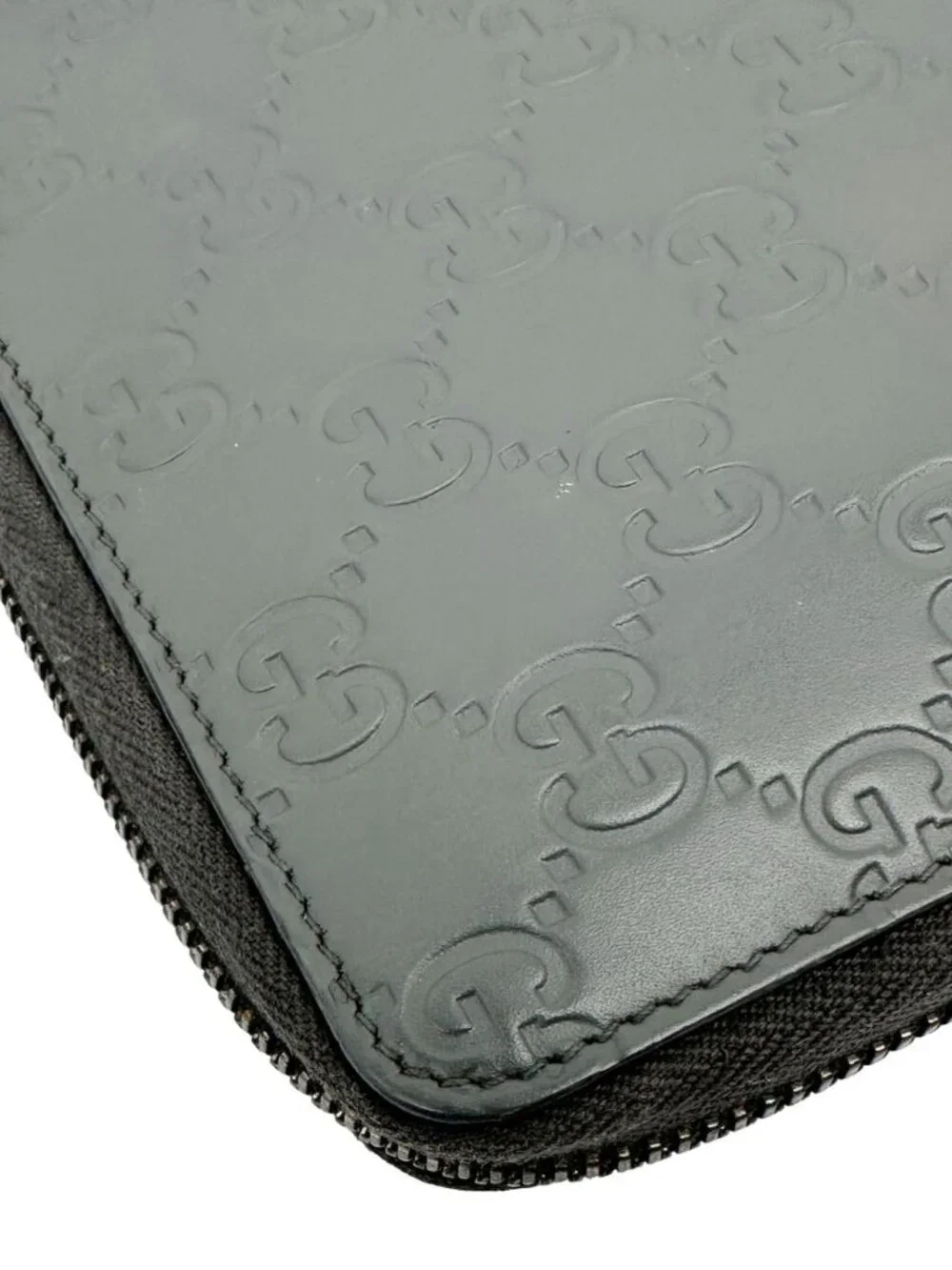 Gucci GG Leather Zip Around Wallet Grey 447906 - Picture 6 of 12